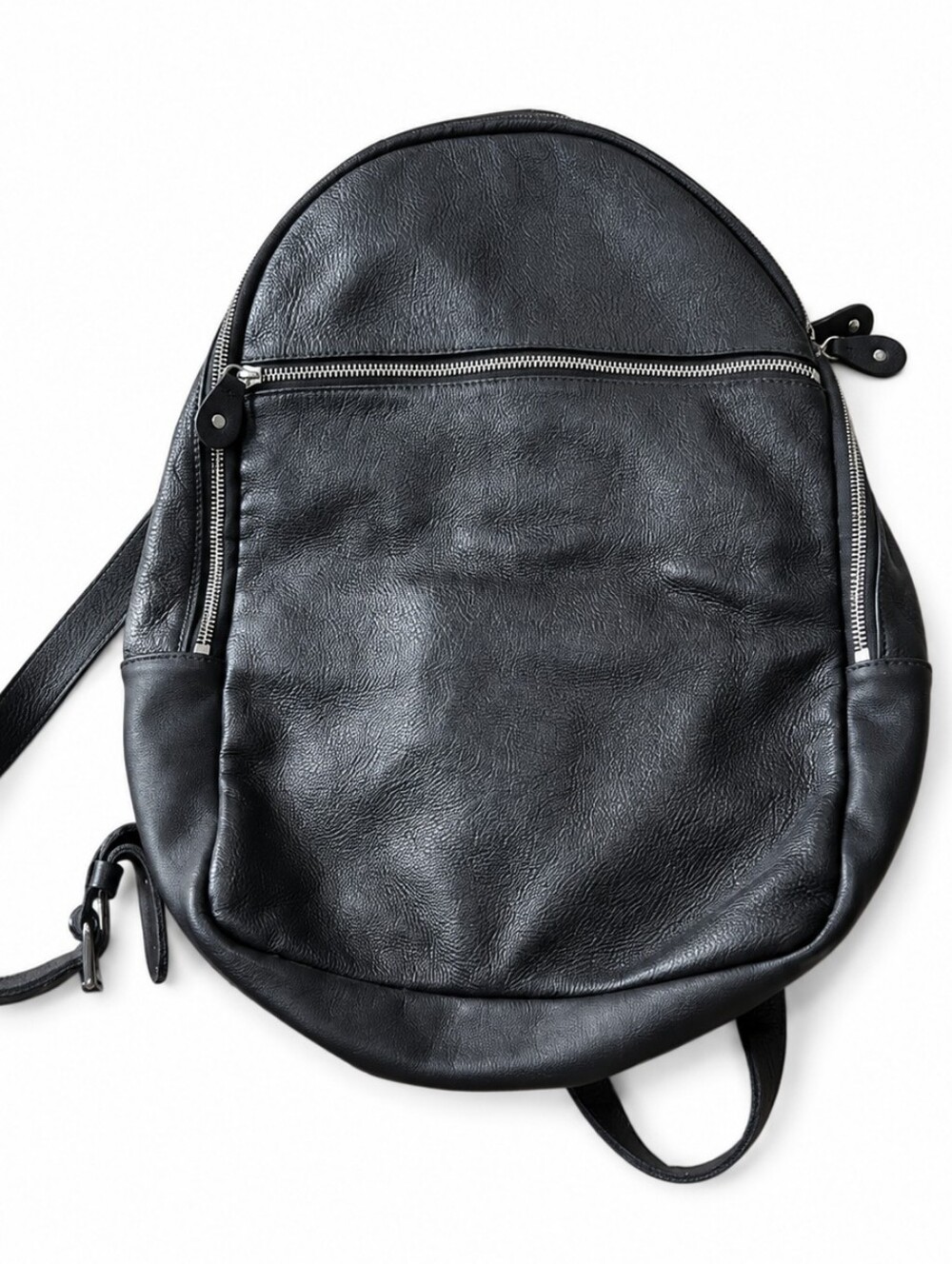 Roots Canada Black Pebbled Leather Backpack Purse Adjustable Straps Everyday Bag